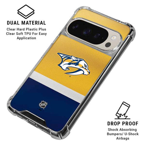 NHL Nashville Predators Alternate Jersey Pixel 9/9 Pro Clear Case
